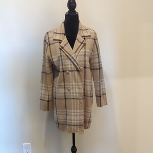 Plaid Tan Women's Sweater